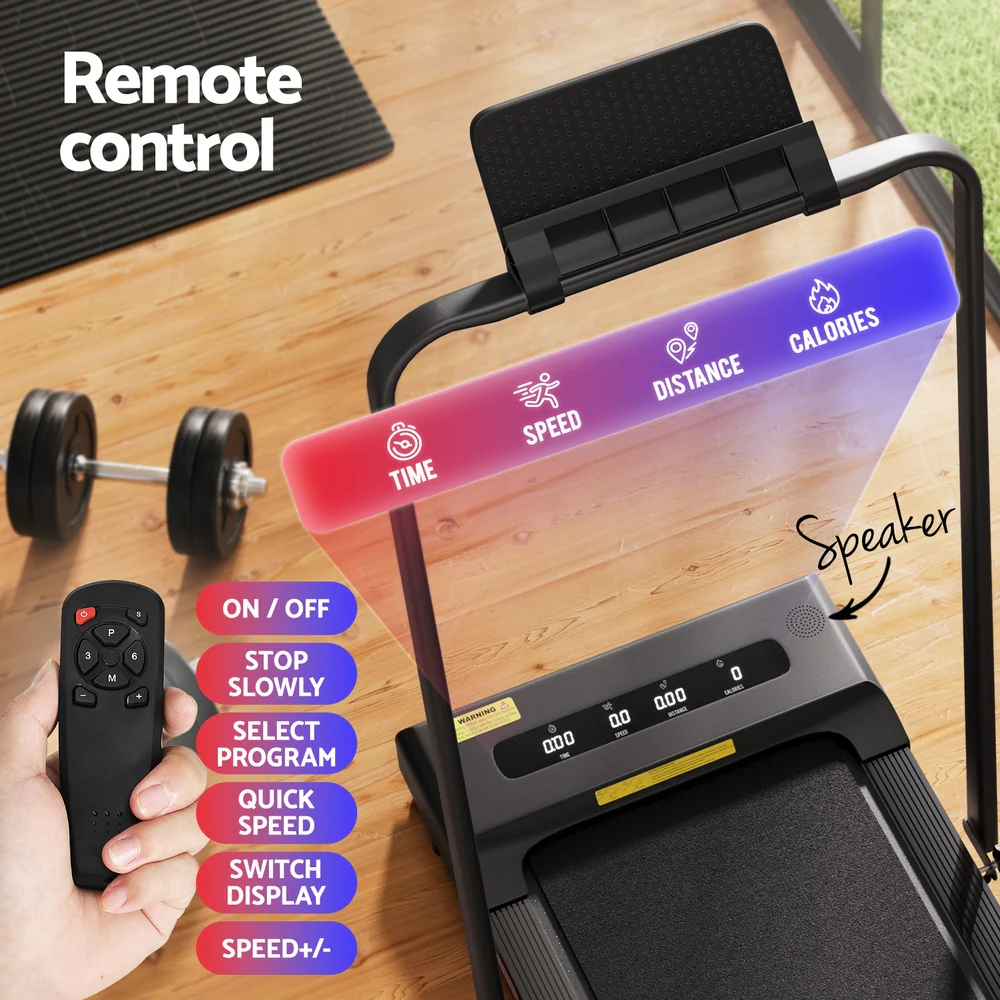 Everfit Treadmill Electric Walking Pad Under Desk Home Gym Fitness 380mm Black - Nurns