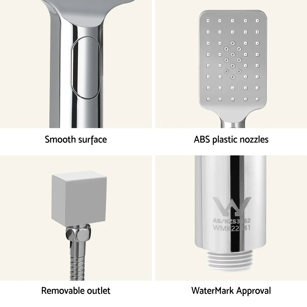 Handheld Shower Head Set 3.1'' High Pressure - Silver - Nurns