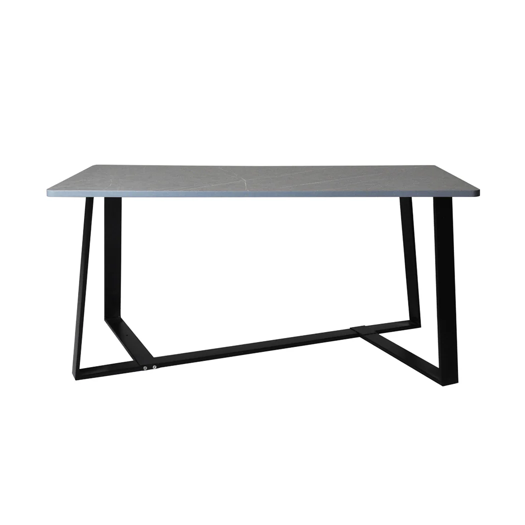 Ilios Coffee Table Storage Dining Industrial Steel Legs - Grey & Black - Nurns