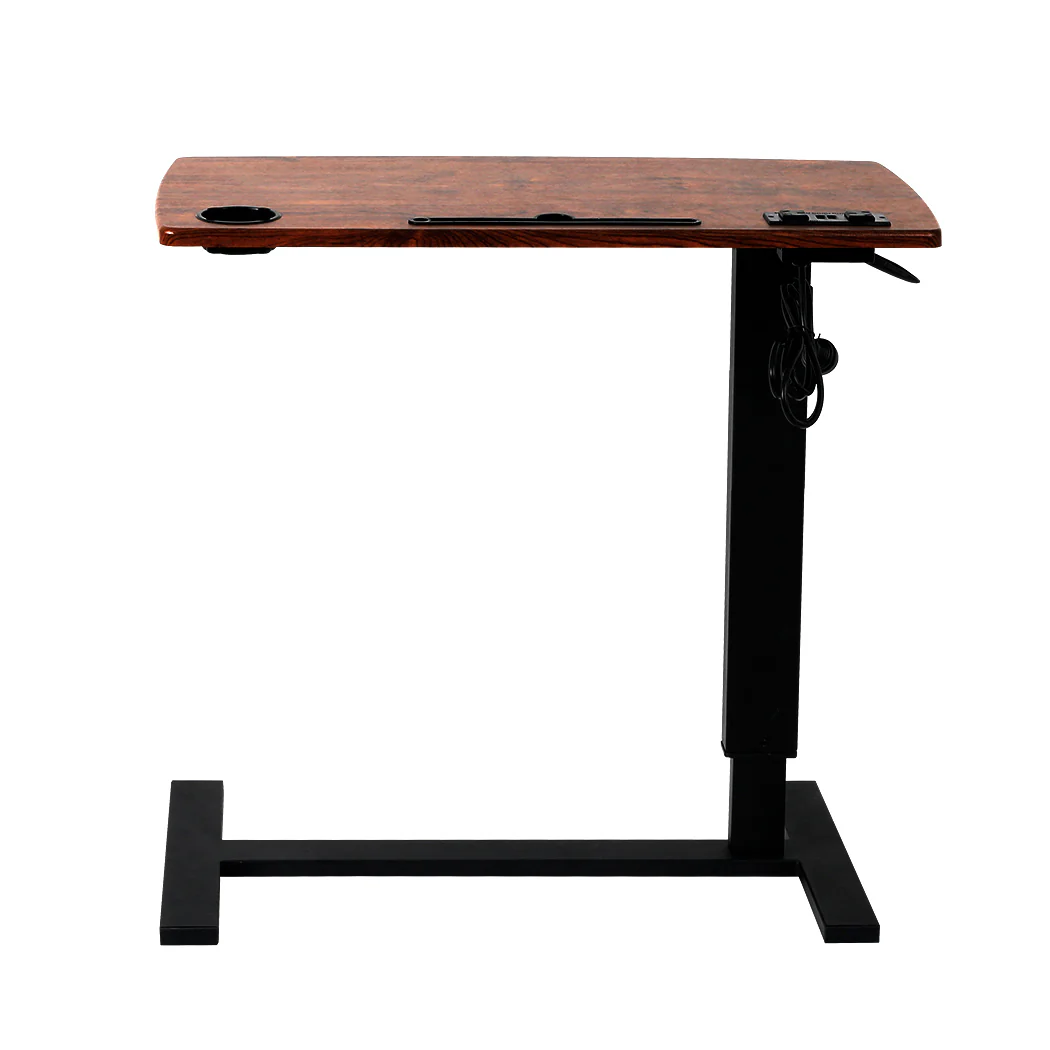Levede Mobile Standing Desk Foldable Brown Fold - Nurns