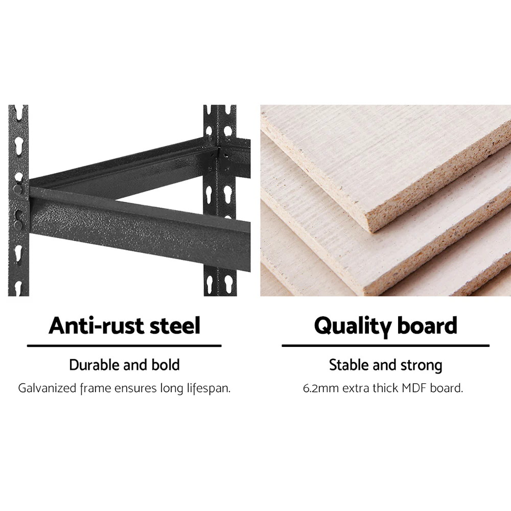 Giantz 4x1.8M Garage Shelving Warehouse Rack Pallet Racking Storage Charcoal - Nurns