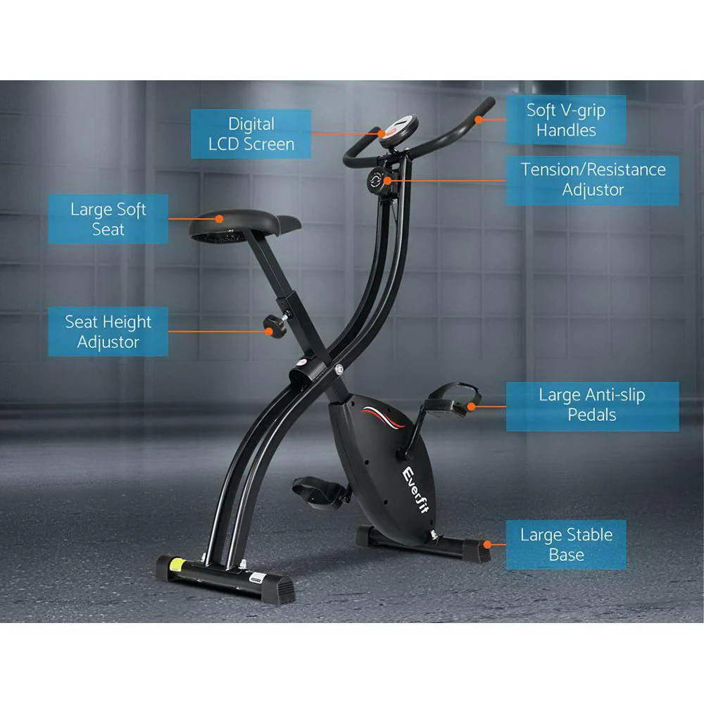 Everfit Folding Exercise Bike Magnetic X-Bike Bicycle Indoor Cycling Cardio - Nurns