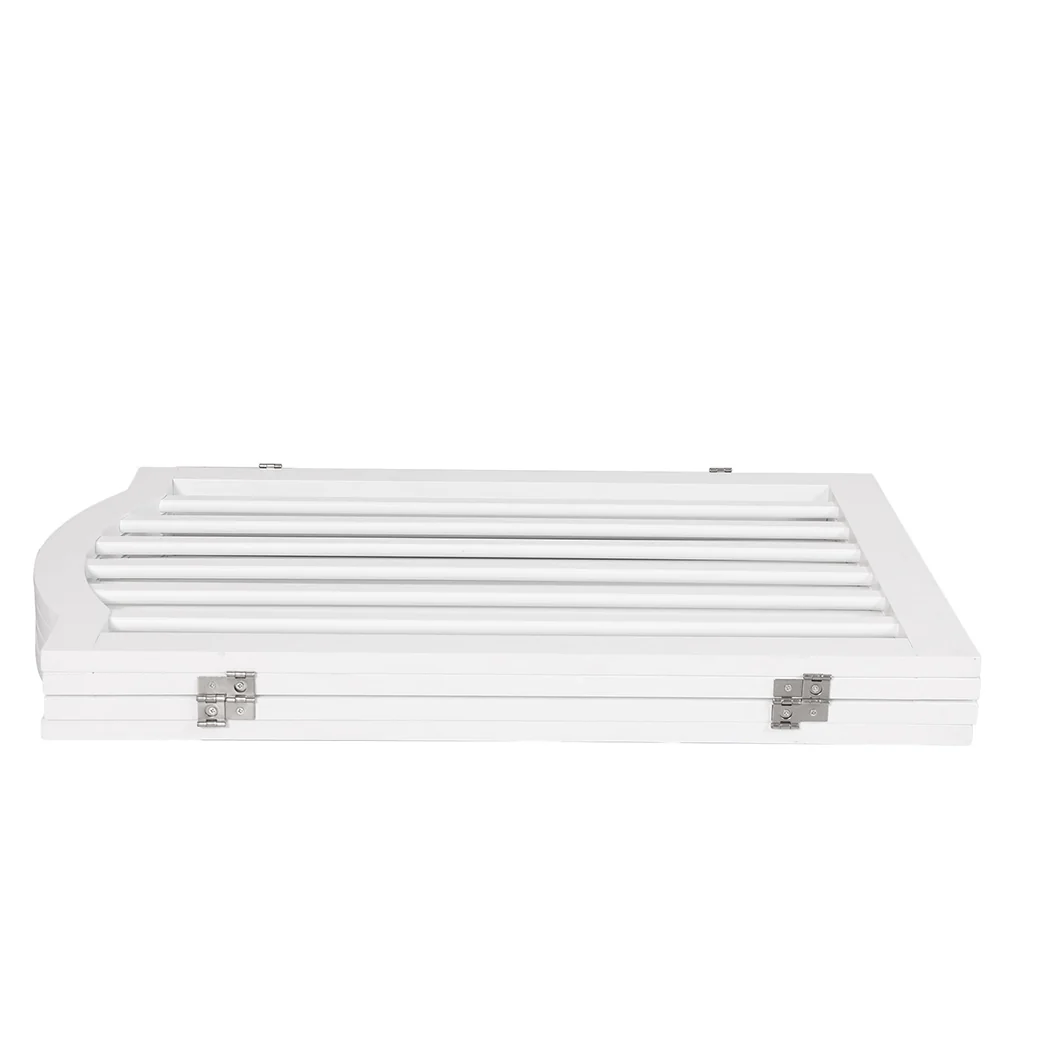 Wooden Pet Gate Dog Fence Safety Stair Barrier Security Door 4 Panels White - White - Nurns