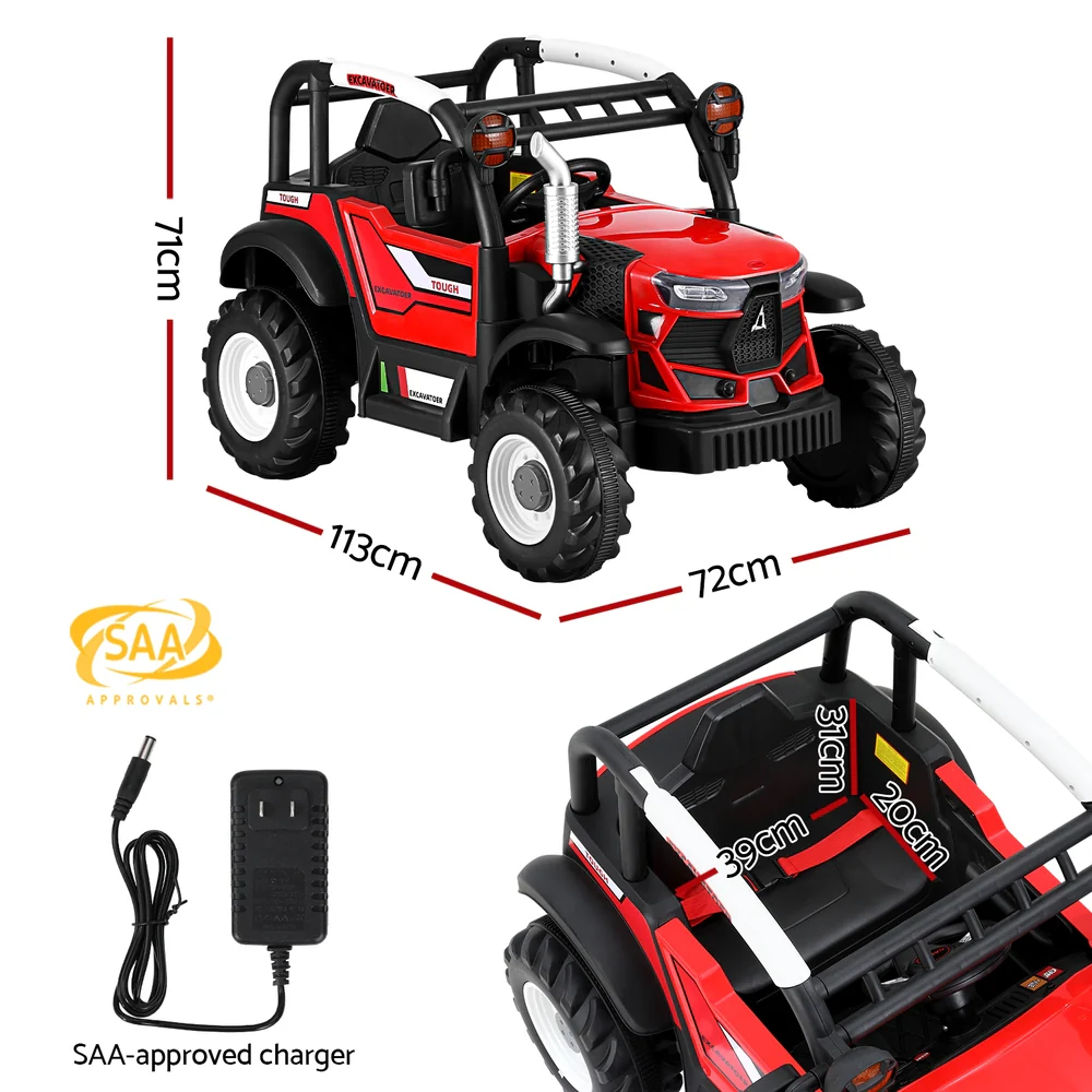 Kids Electric Ride On Car Off Road Jeep Remote 12V - Red - Nurns