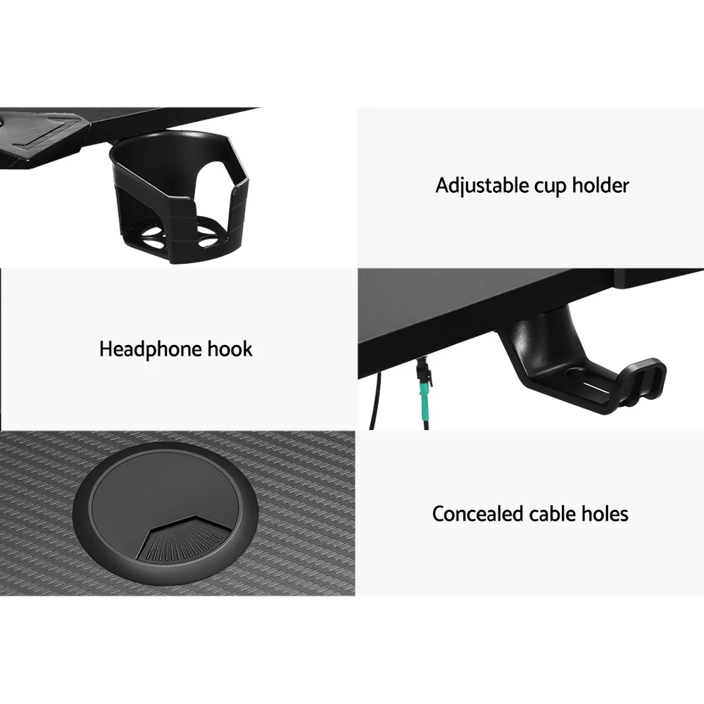 Artiss Gaming Desk Computer Desks LED Light 140cm - Nurns