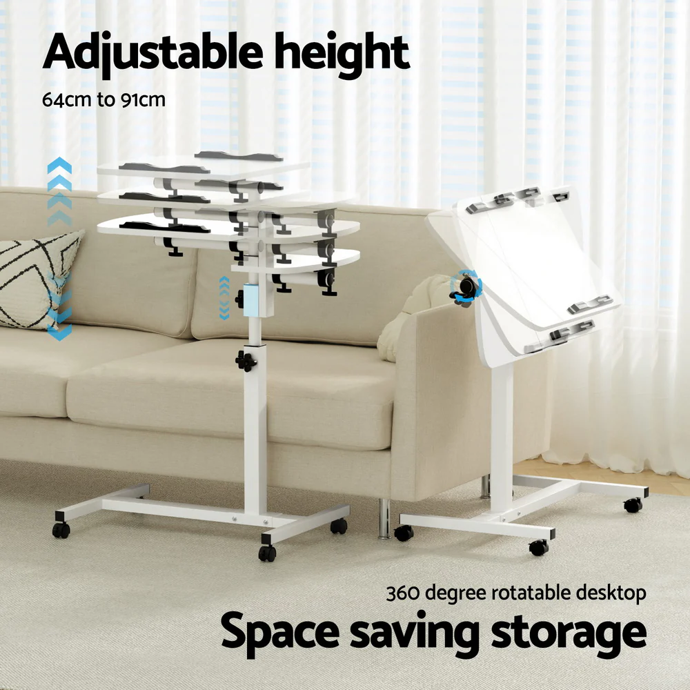 Artiss Laptop Desk Table Fan Cooling White 60cm - Nurns