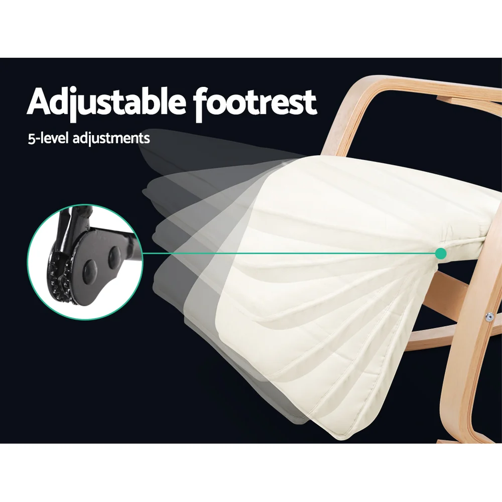 Maribel Rocking Armchair Footrest Nursing - Beige - Nurns