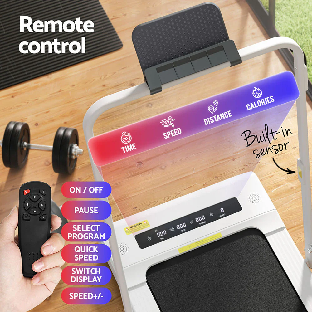 Everfit Treadmill Electric Walking Pad Under Desk Home Gym Fitness 400mm White - Nurns