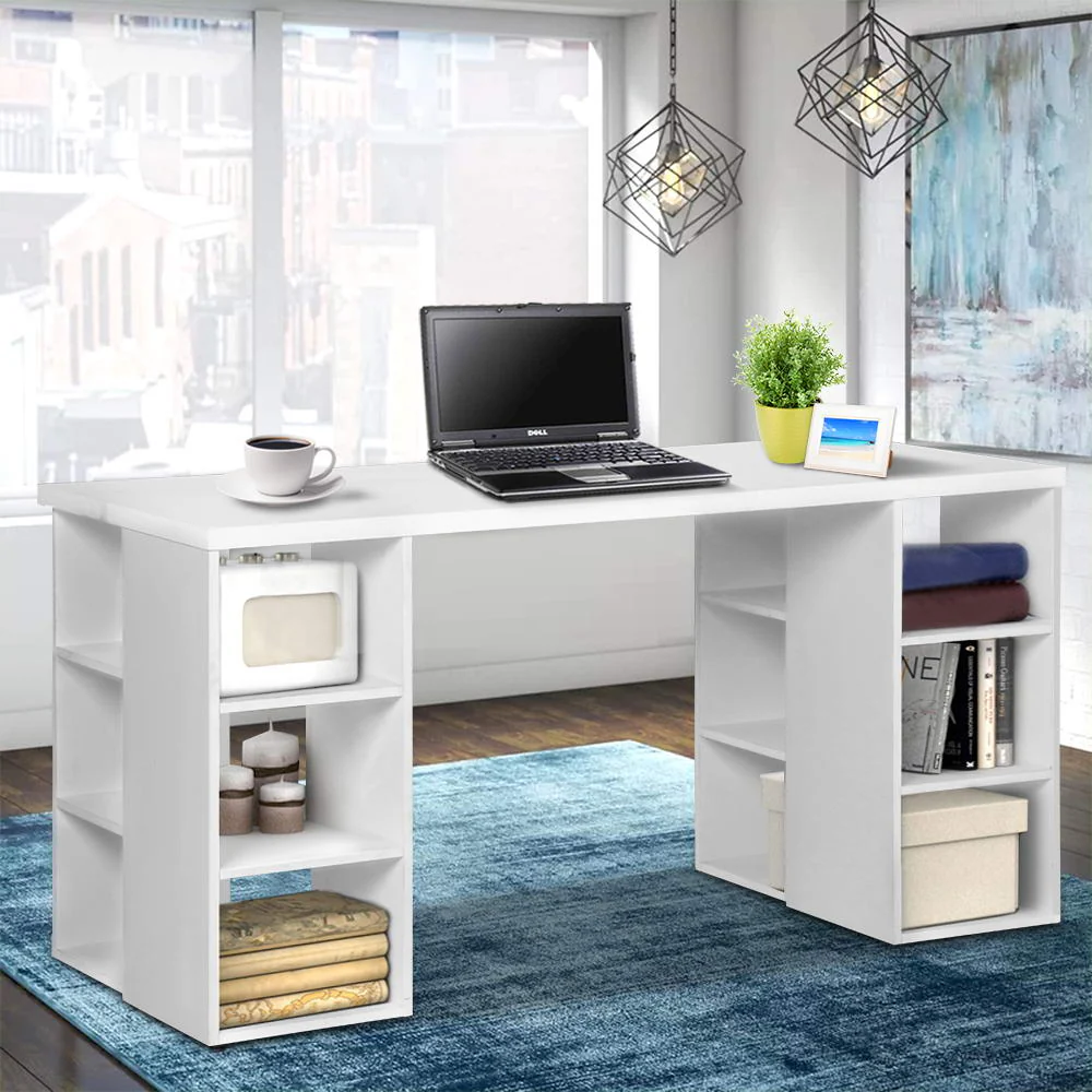 Artiss Computer Desk Bookshelf White 150cm - Nurns