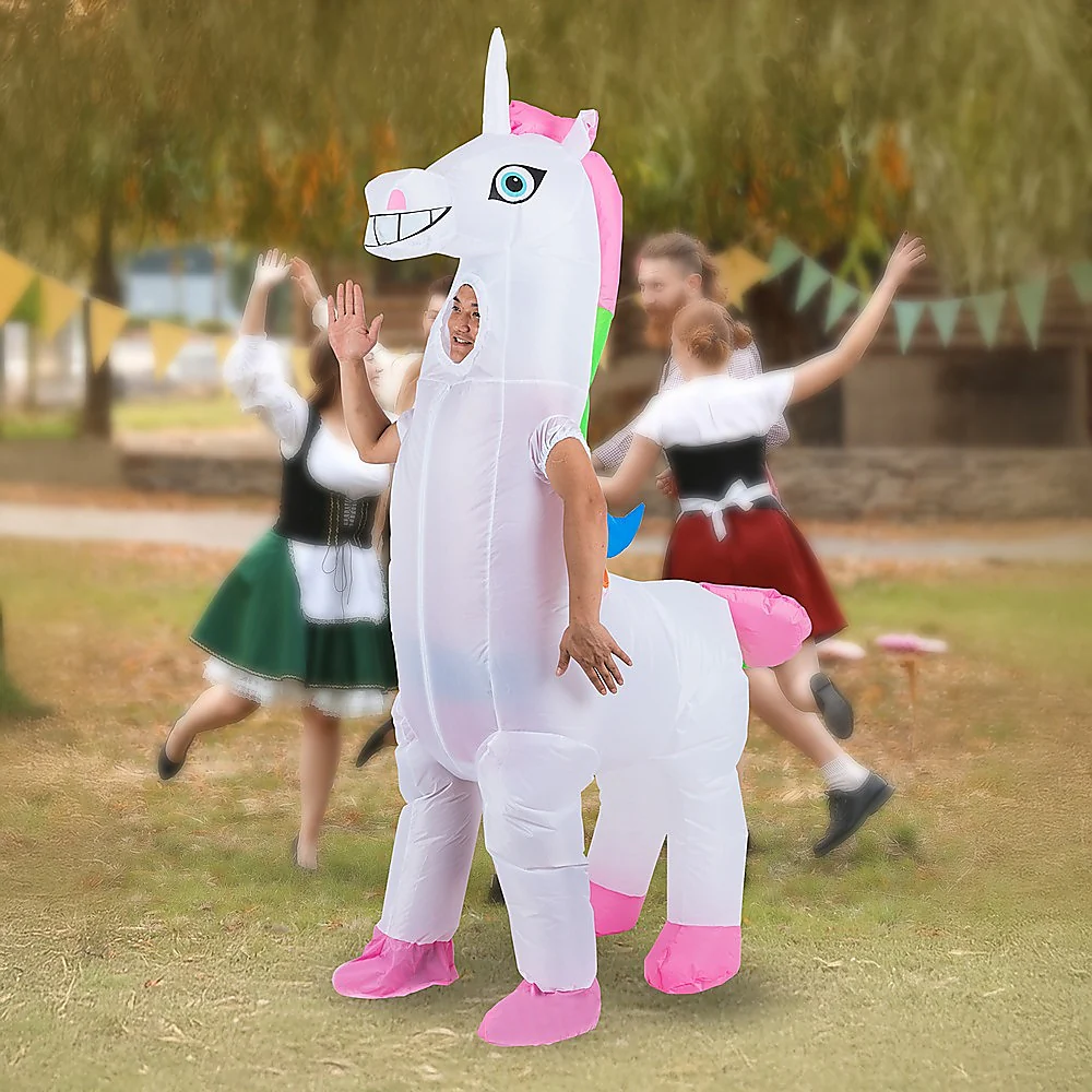 Giant Unicorn Fancy Dress Fan Inflatable Costume Suit - Nurns