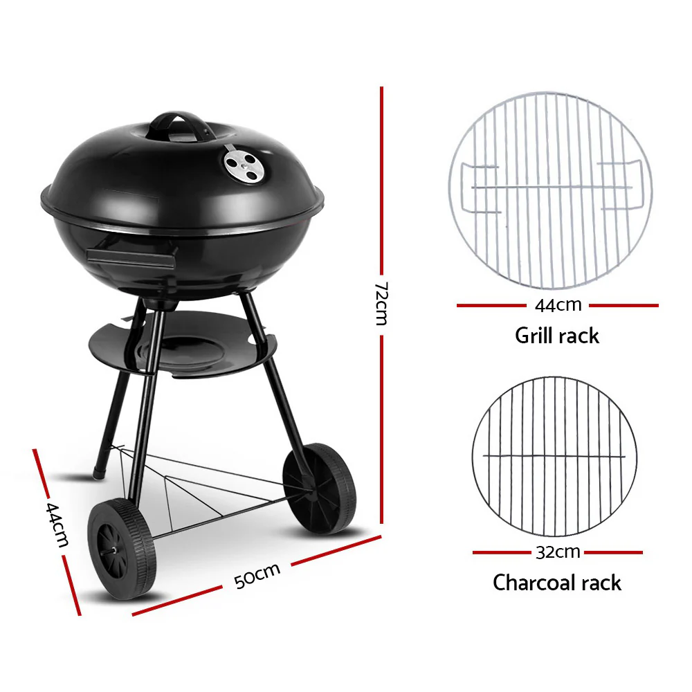 Charcoal BBQ Smoker Drill Outdoor Camping Patio Barbeque Steel Oven - Nurns