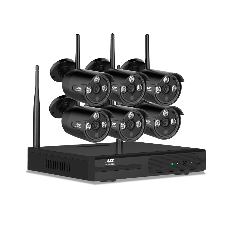 Wireless CCTV Security System 8CH NVR 3MP 6 Bullet Cameras - Nurns