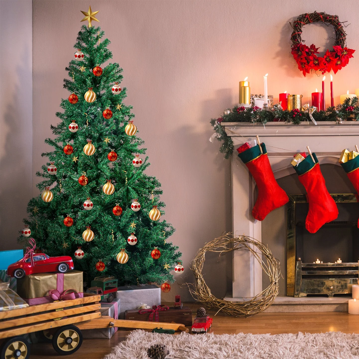 6ft 1.8m 850 Tips Green Christmas Tree Xmas Decor Decorations - Nurns