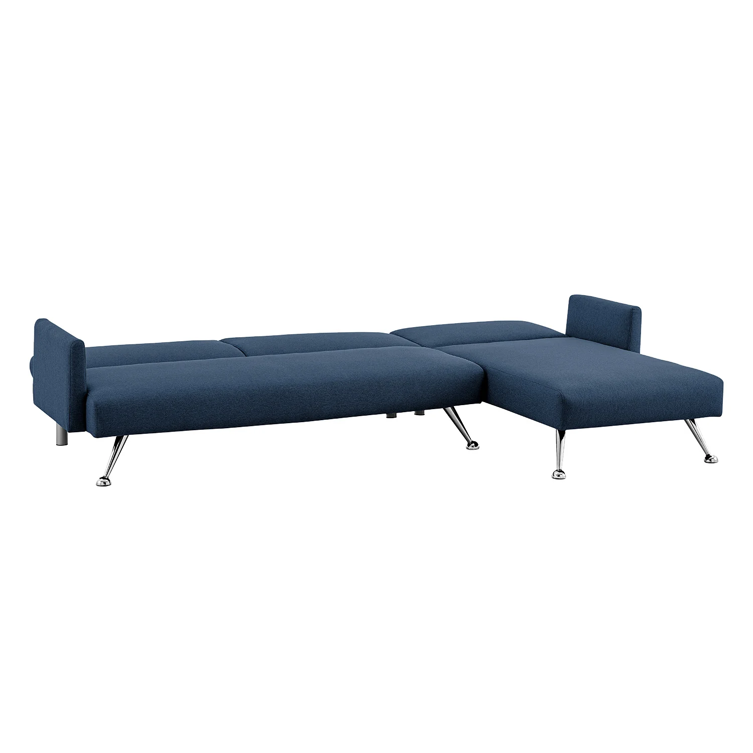 Merritt 3-Seater Chaise Sofa Bed with 3 Pillows - Blue - Nurns