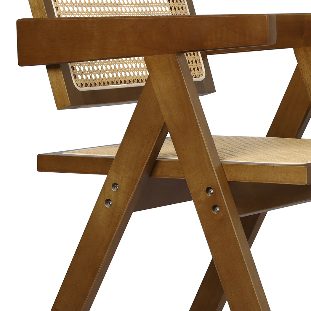 Elowen Wicker Armchair Dining Chair - Walnut - Nurns