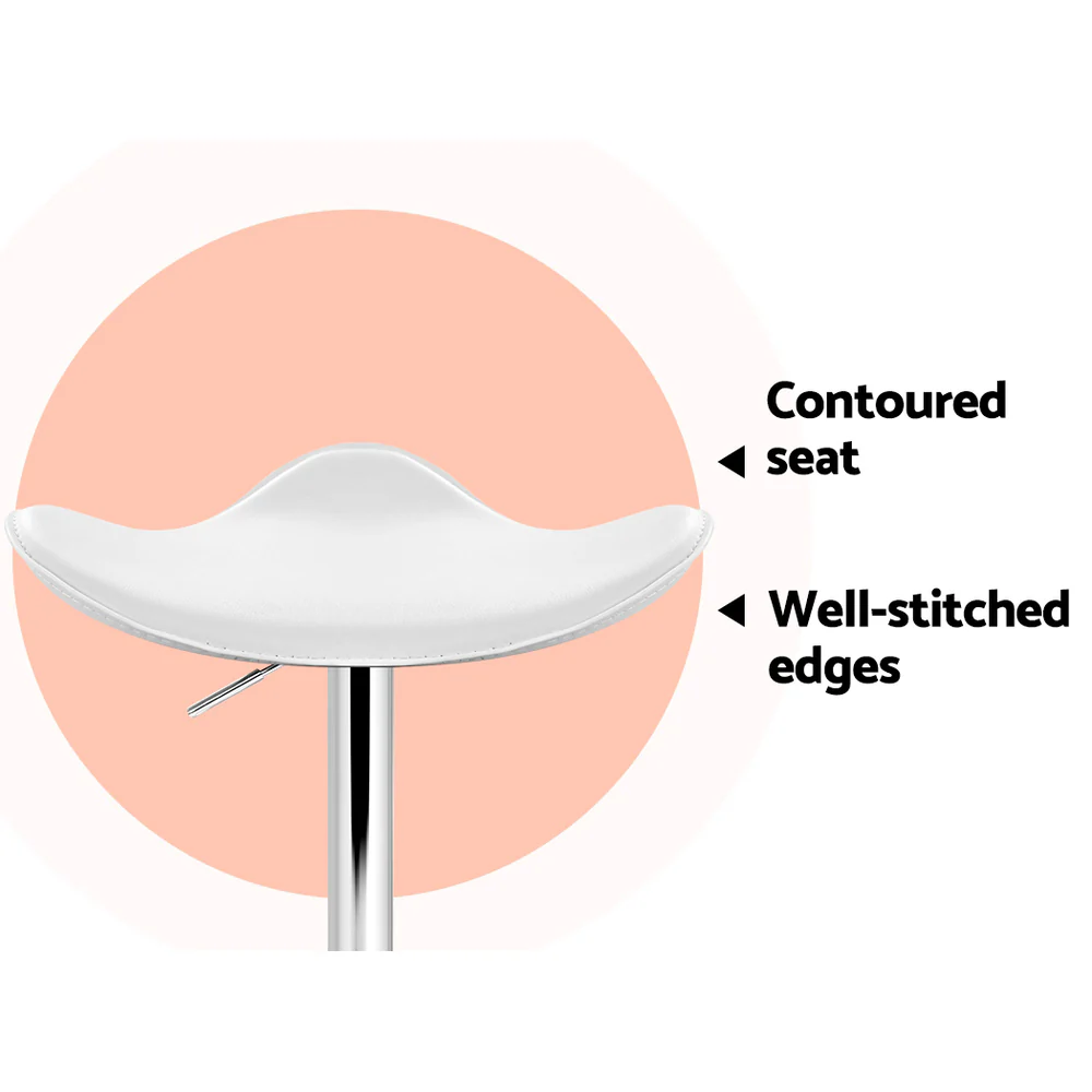 Set of 4 Bolzano Swivel Bar Stools - White - Nurns