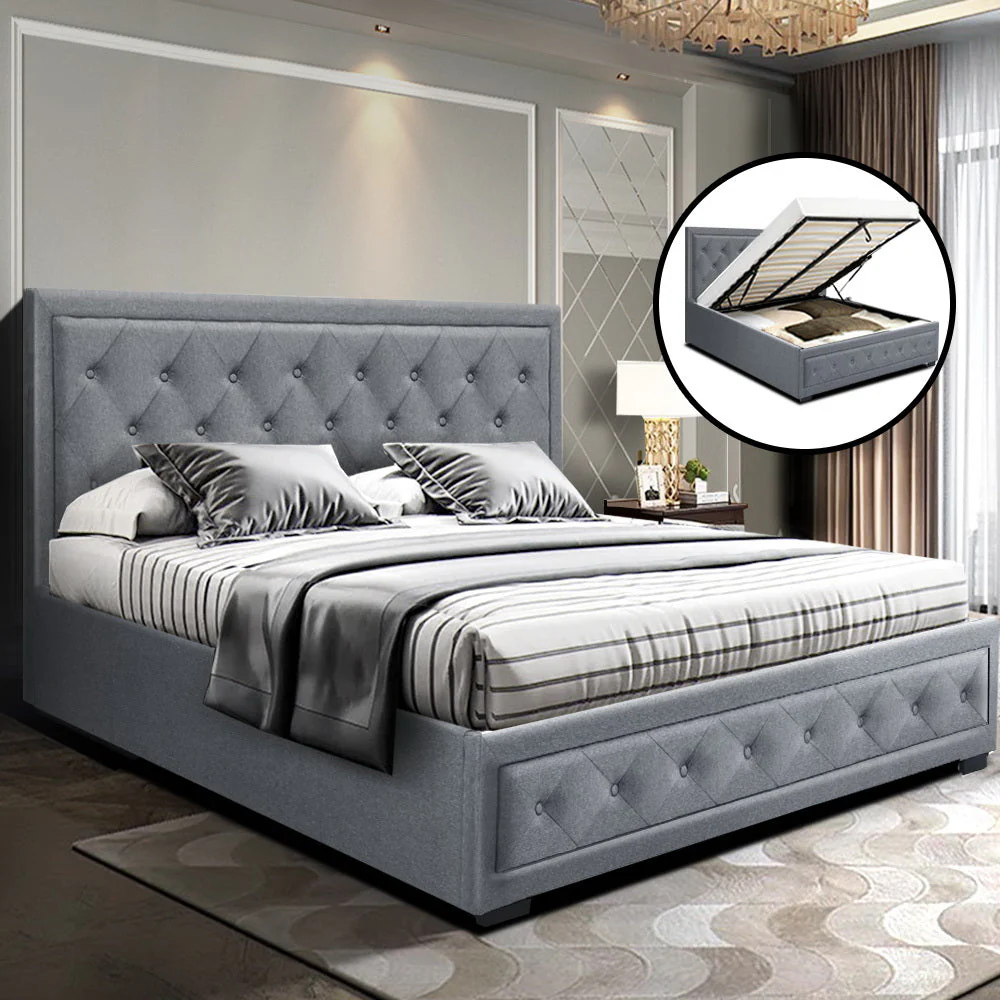 Amethyst Bed & Mattress Package with 34cm Mattress - Grey King - Nurns