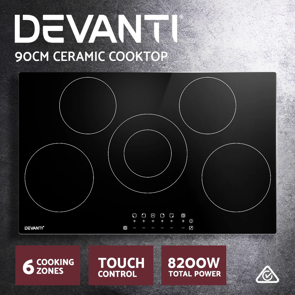 Devanti Electric Ceramic Cooktop 90cm - Nurns