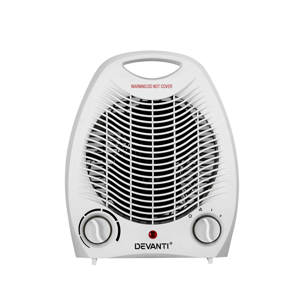 Electric Fan Heater 2000W - White - Nurns