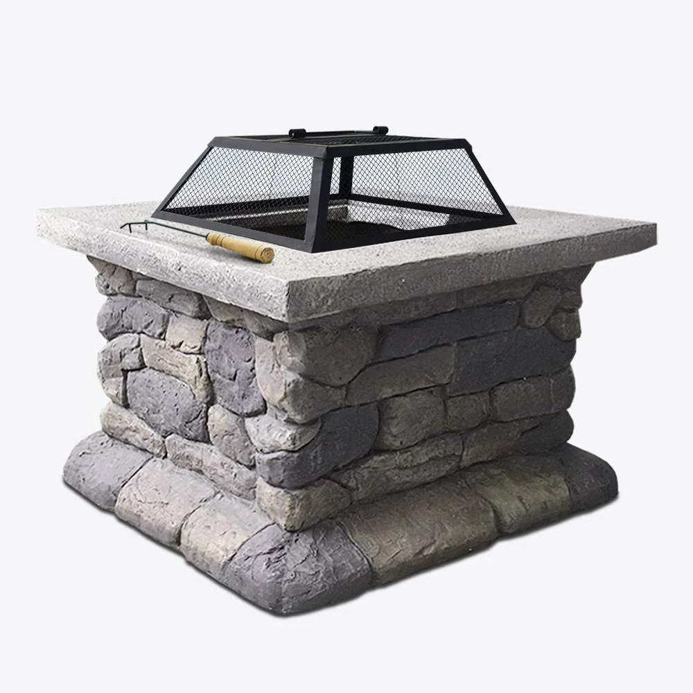 Fire Pit Outdoor Table Charcoal Garden Fireplace Backyard Firepit Heater - Nurns