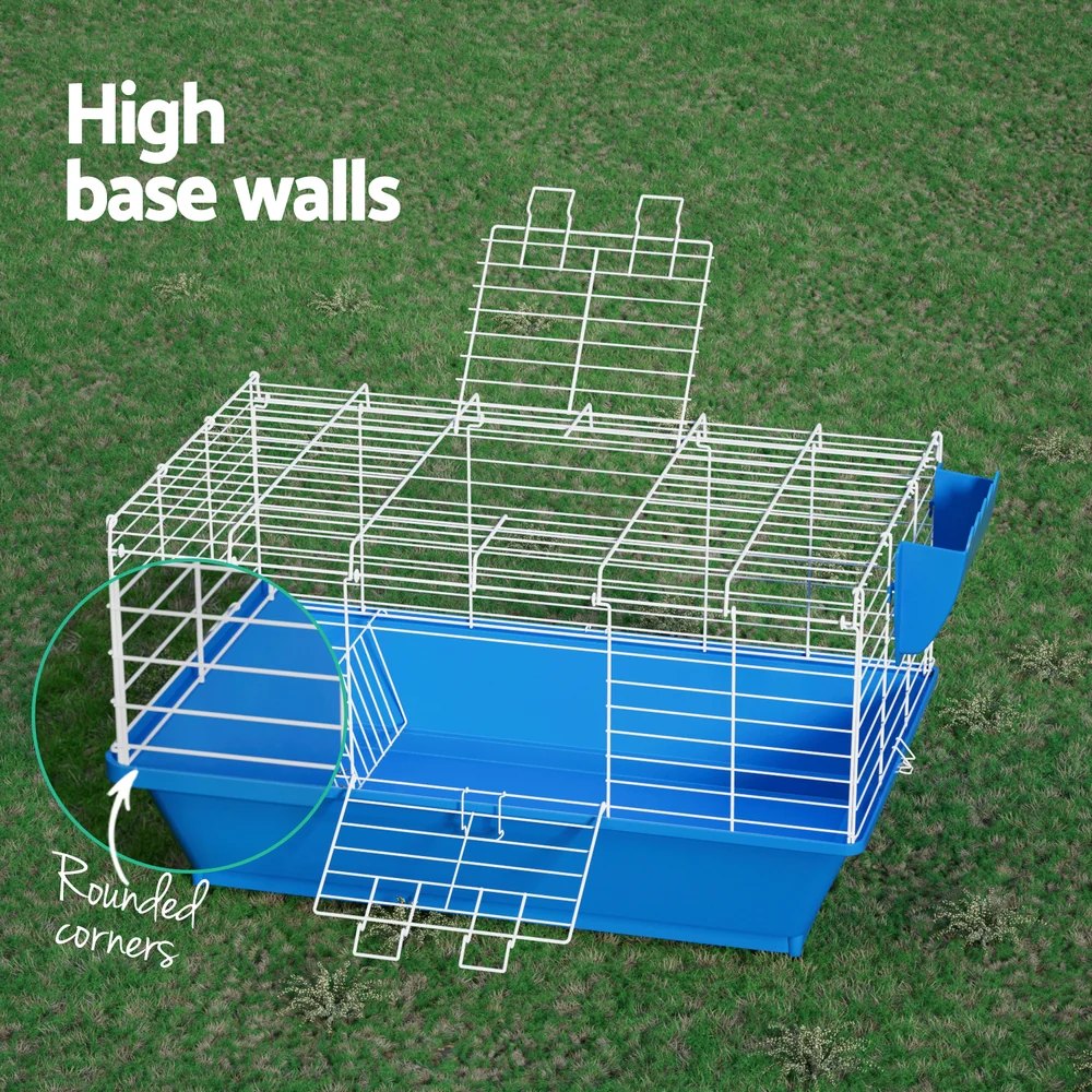 Rabbit Cage Hutch Cages Indoor Hamster Enclosure Carrier Bunny Blue - Nurns