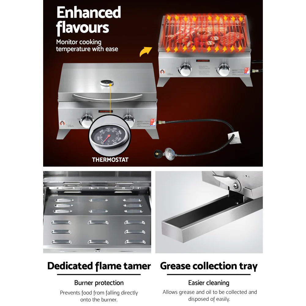 Portable 2 Burner Gas BBQ - Nurns