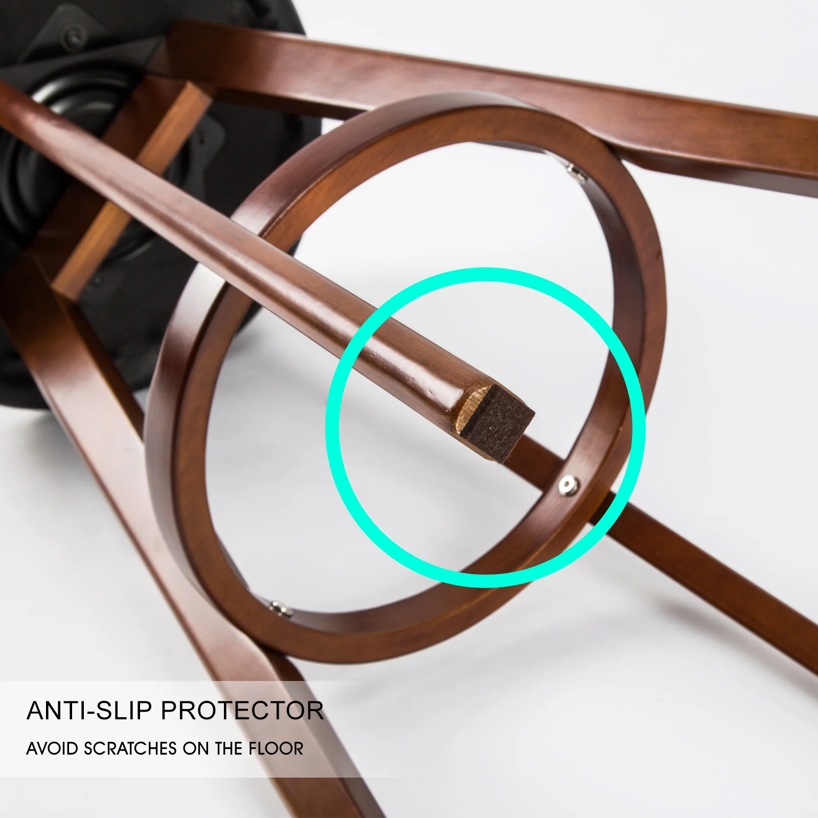 Set of 4 Coventry Wooden Bar Stool Dining Chair Leather - Black & Brown - Nurns