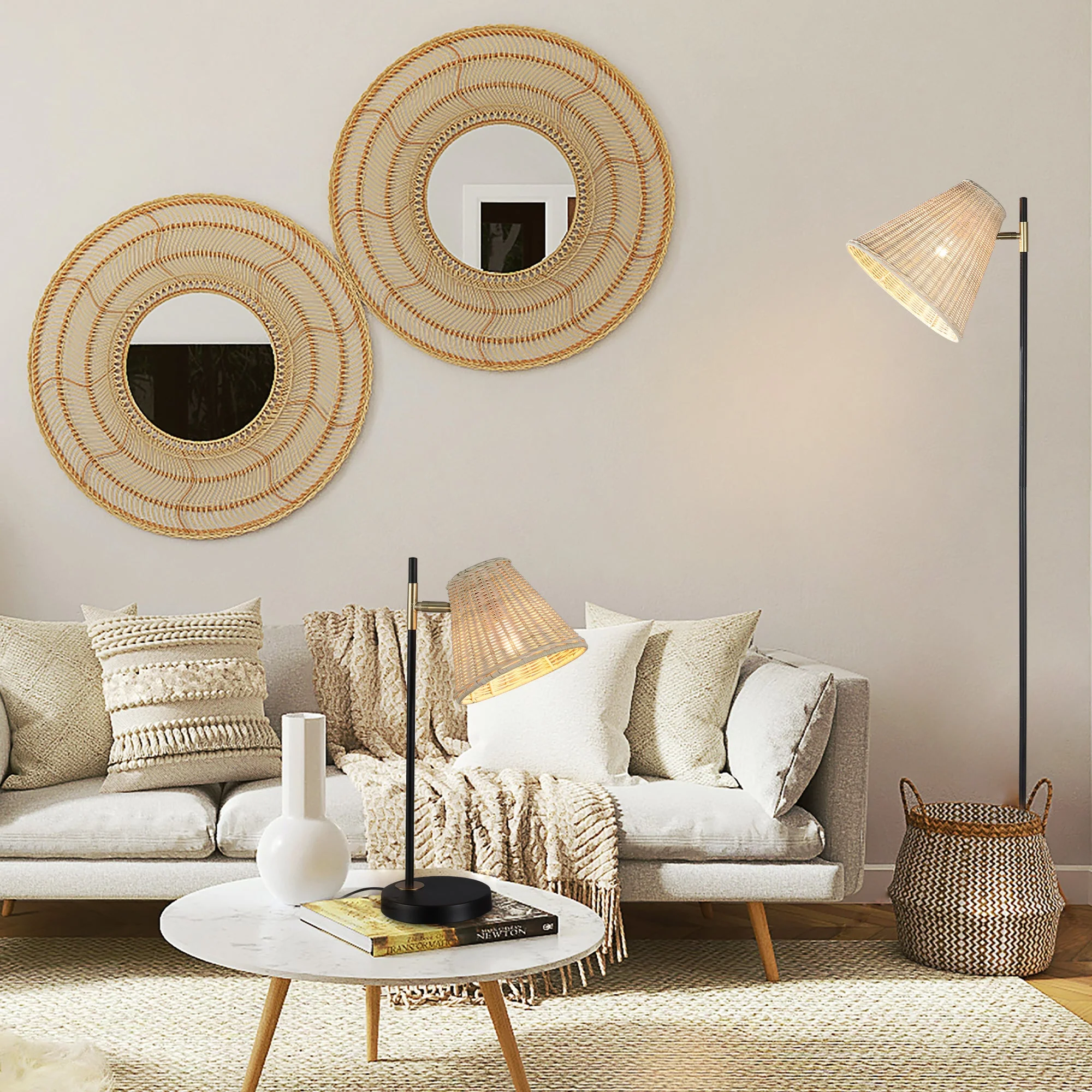 Rattan Floor Lamp - Nurns