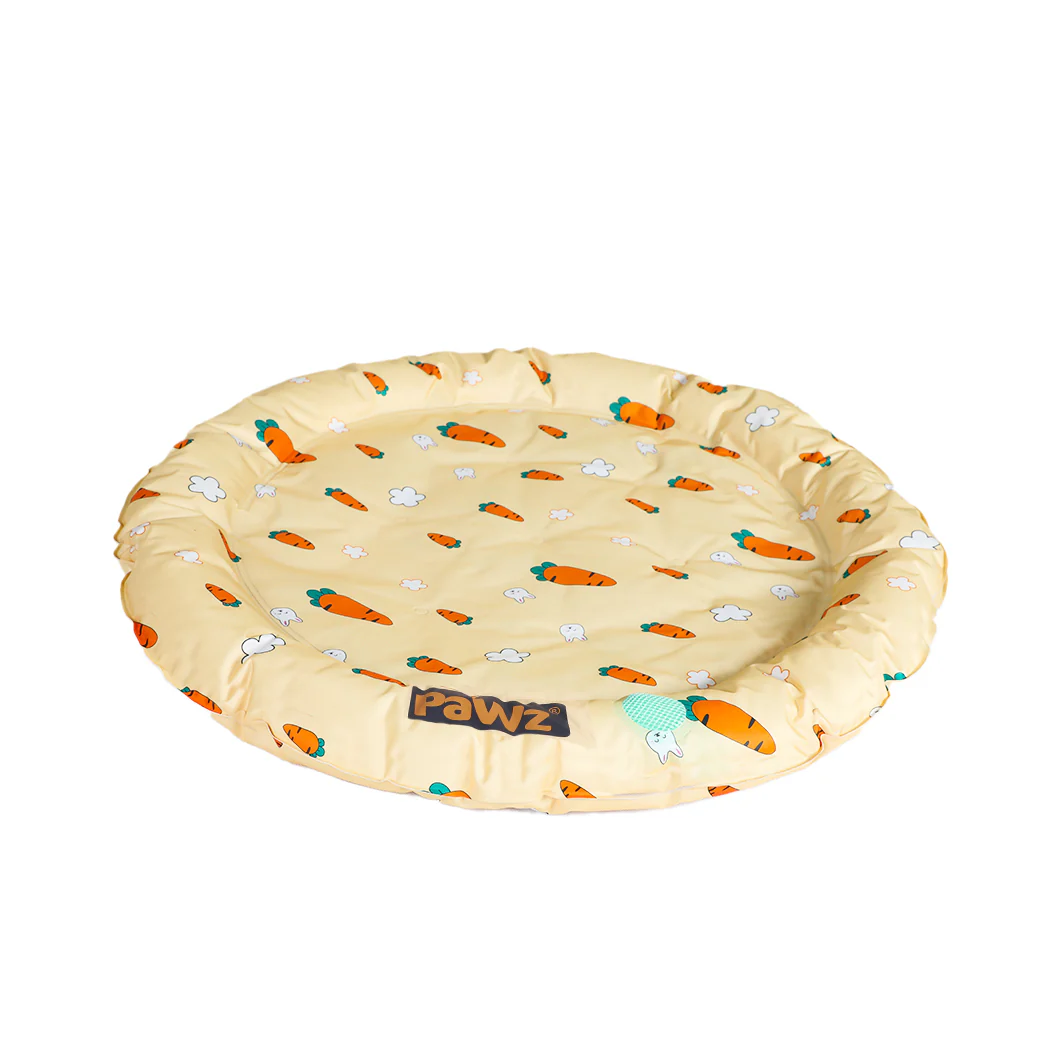 LARGE Dog Beds Pet Bolster Cool Gel Mat - Yellow - Nurns
