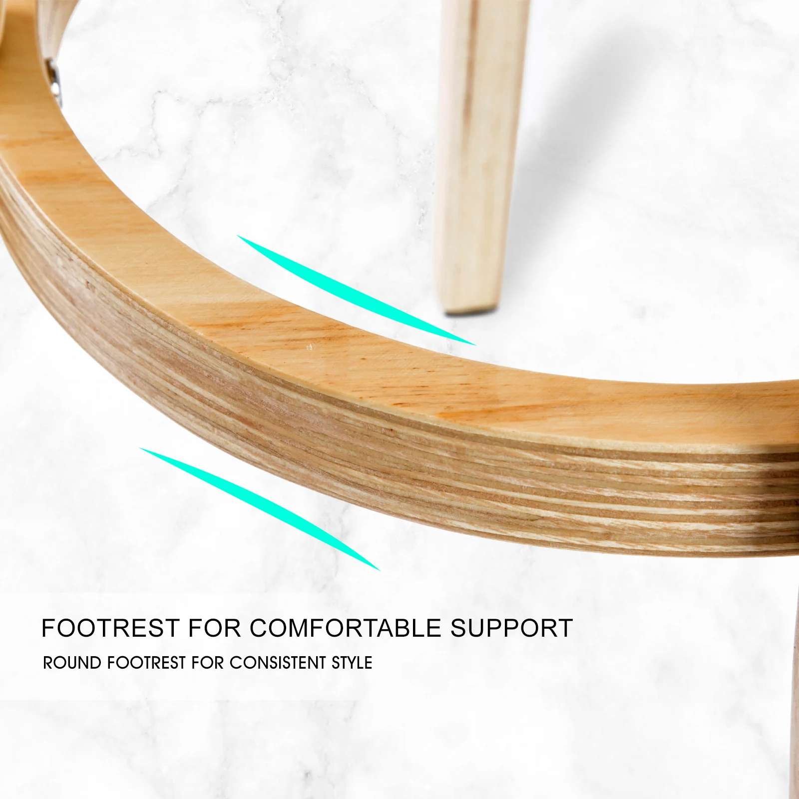 Set of 4 Carlisle Wooden Bar Stool Dining Chair Leather - Black - Nurns