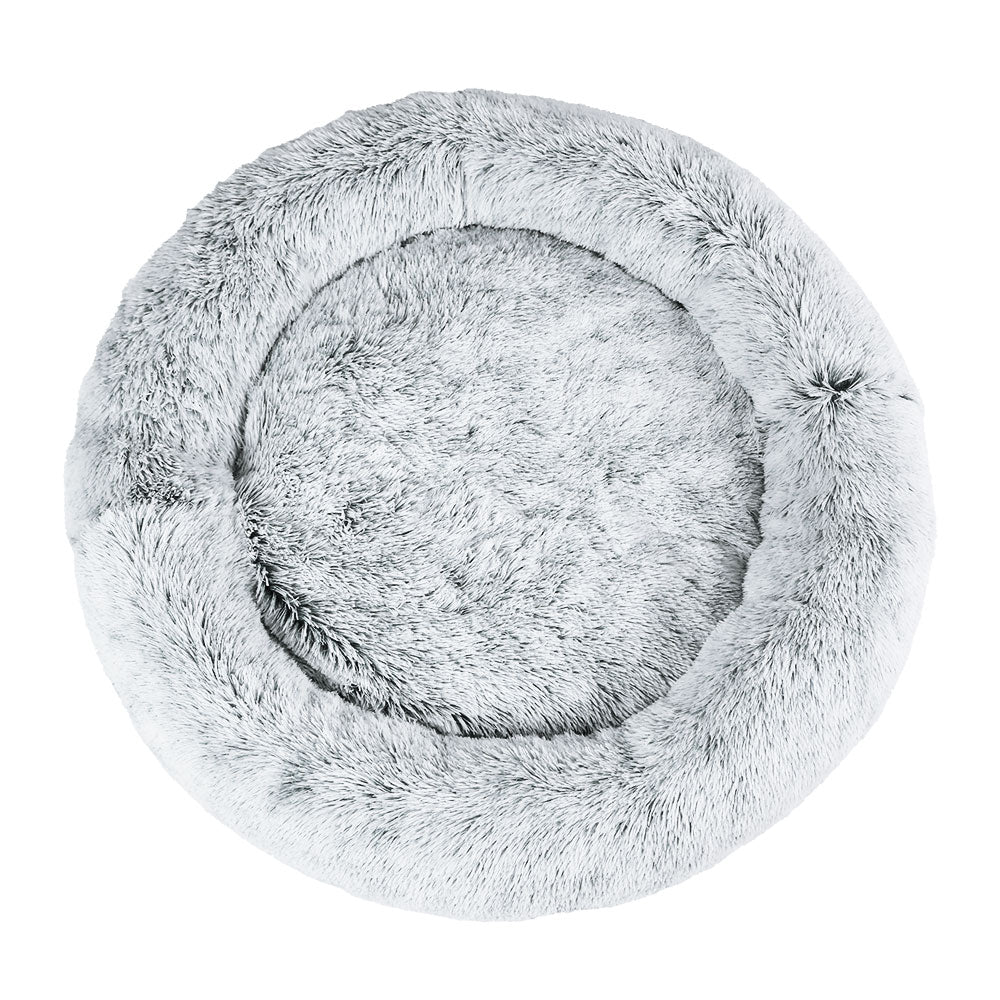 XLarge Dog Beds Pet 110cm Calming Soft Plush - Light Charcoal - Nurns