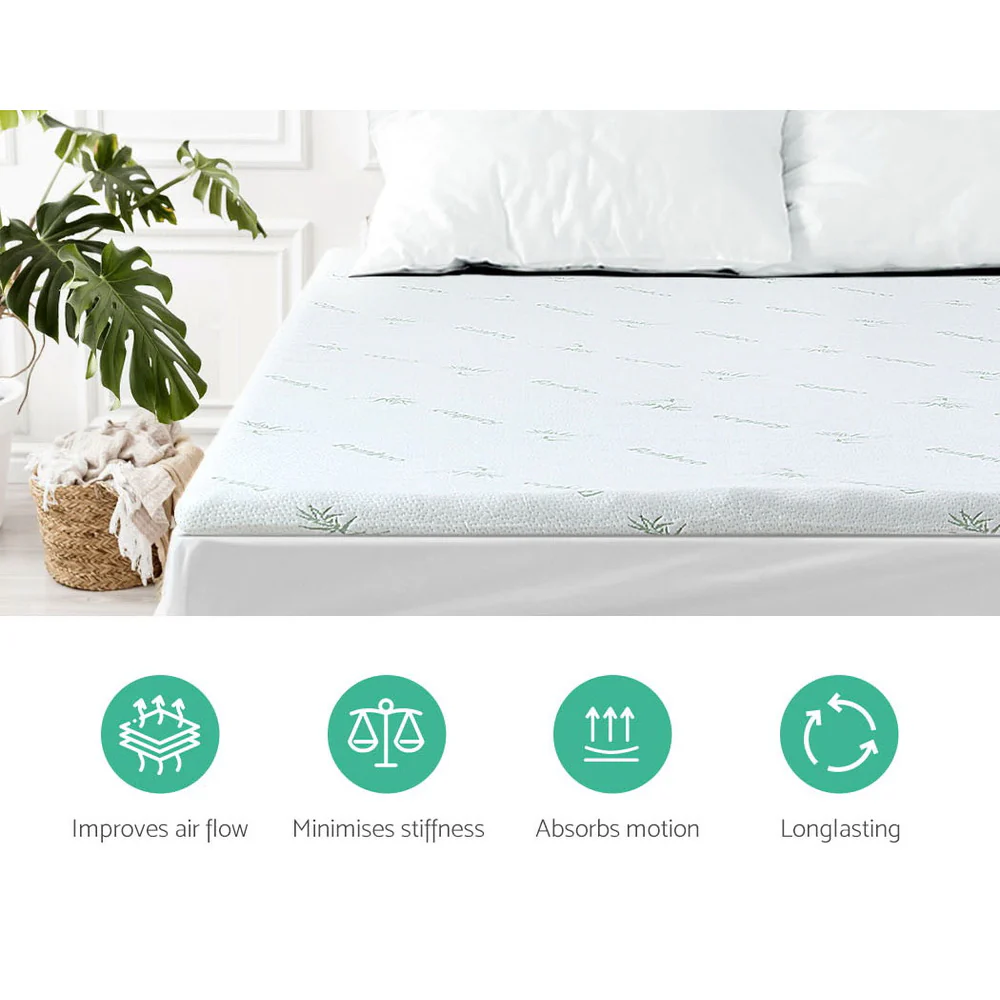 Single Giselle Bedding Memory Foam Mattress Topper 11-Zone 8cm - Nurns