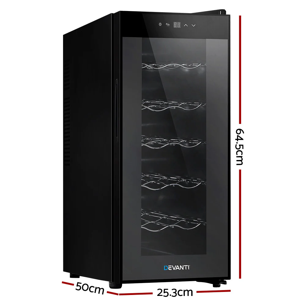 Devanti Wine Fridge Cooler 12 Bottles - Nurns