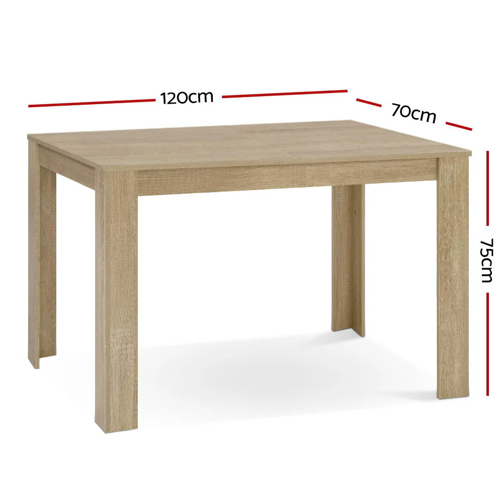 Dining Table 4 Seater Wooden Kitchen Tables Oak 120cm Cafe Restaurant - Nurns