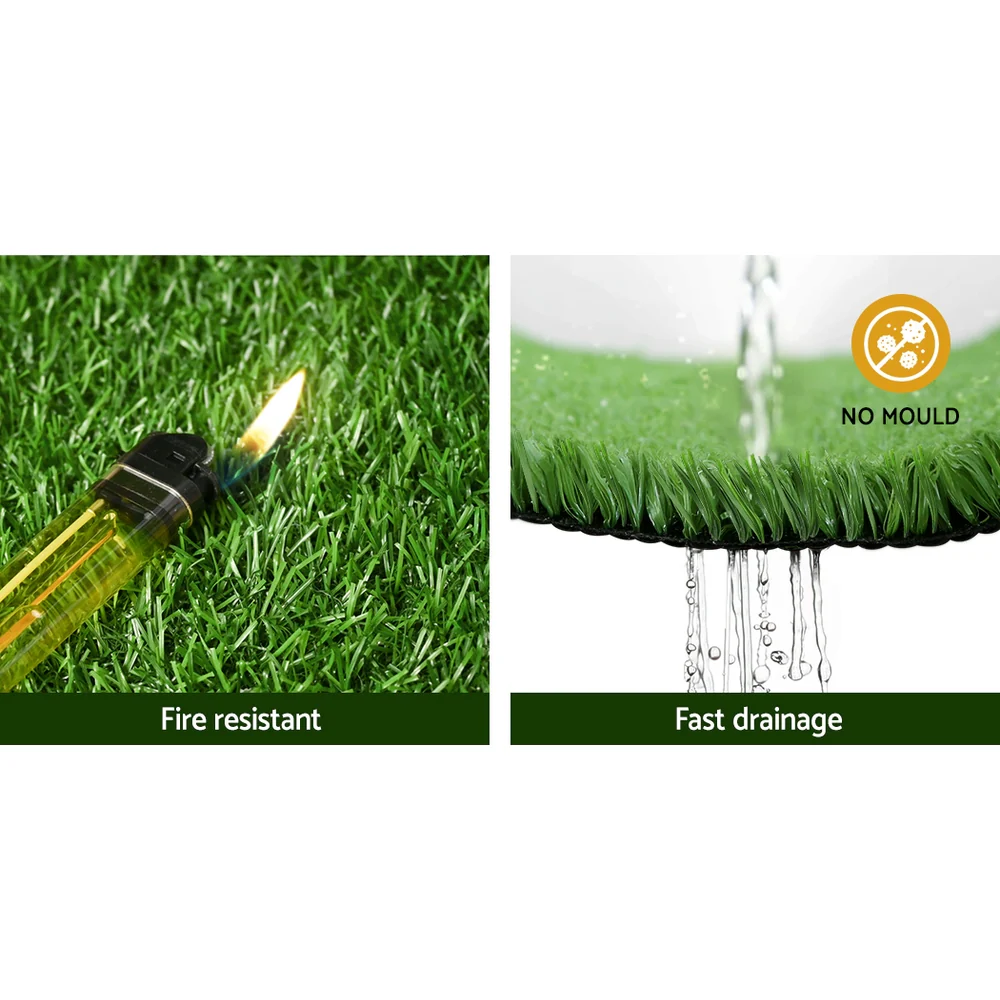 Primeturf Artificial Grass 2mx10m 17mm Synthetic Fake Lawn Turf Plant Plastic Olive - Nurns