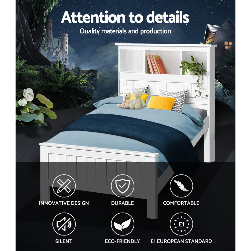 Adio Wooden Timber Bed Frame no Drawers - King Single - Nurns