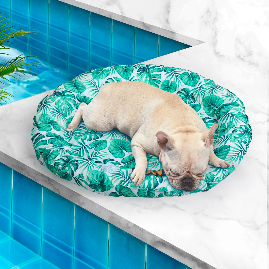 LARGE Dog Beds Pet Cool Bolster Gel Mat - Green - Nurns