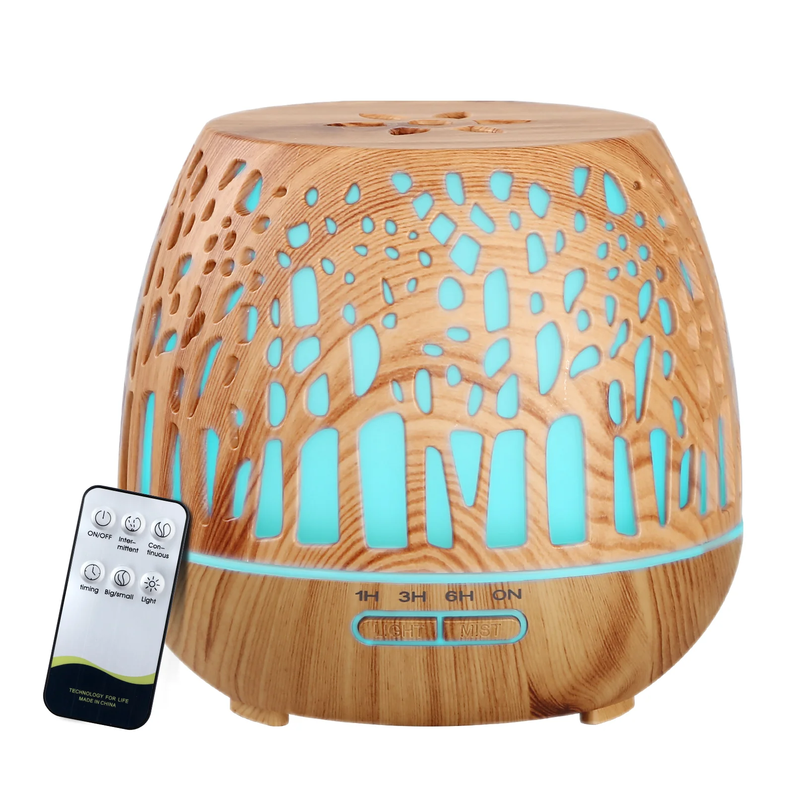 Aroma Diffuser Aromatherapy Wood Grain 400ml - Nurns