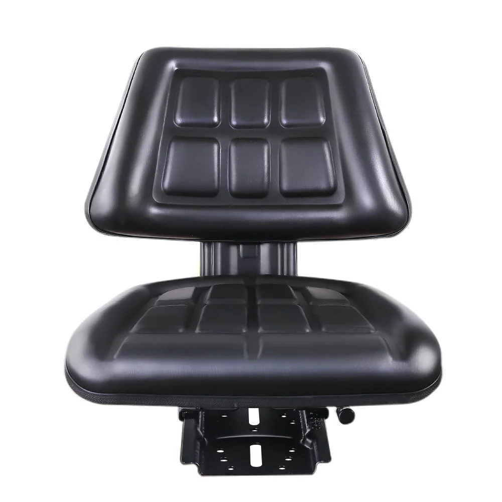 PU Leather Tractor Seat with Sliding Track - Black - Nurns
