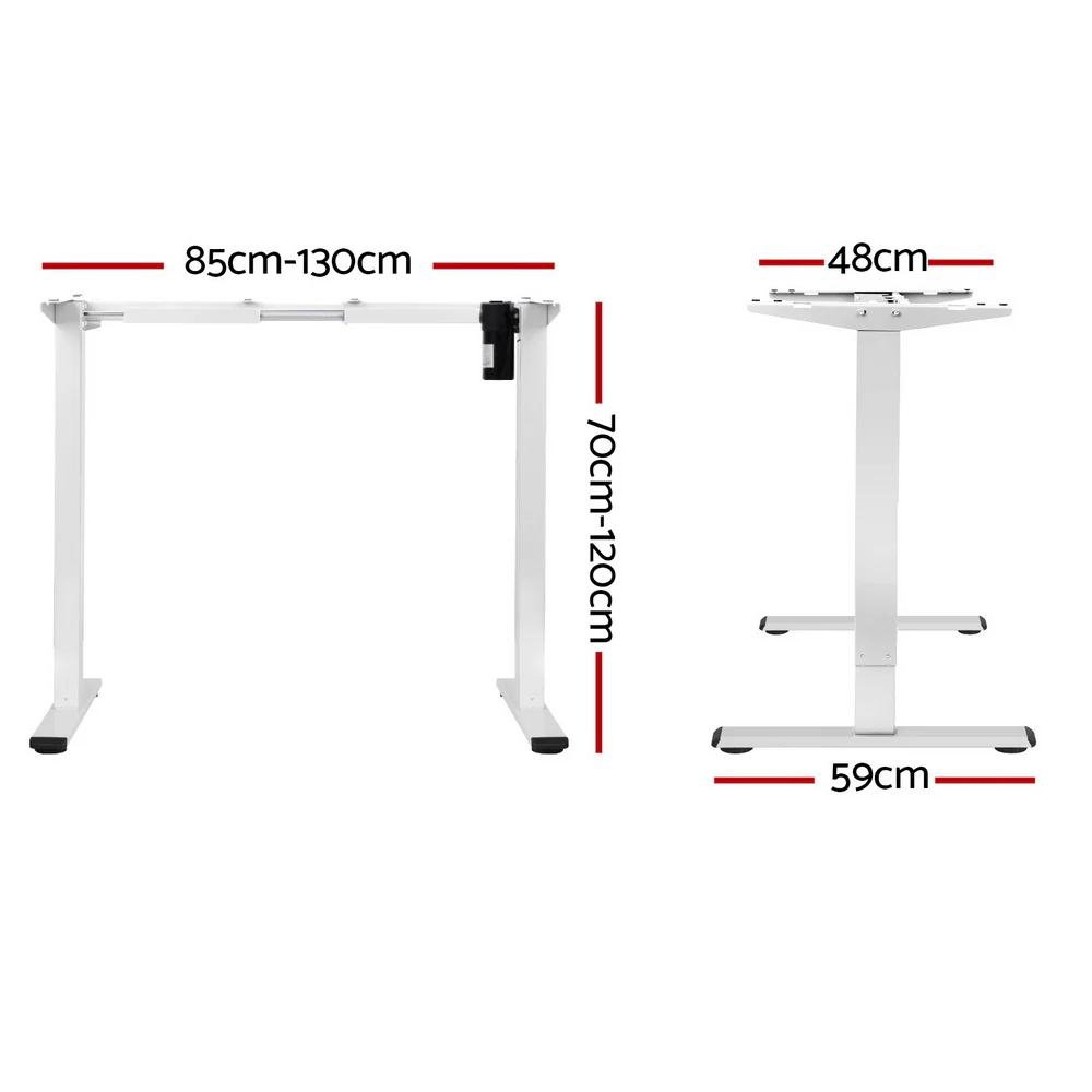 Artiss Electric Standing Desk Frame Only Height Adjustable 70Kg Load White - Nurns
