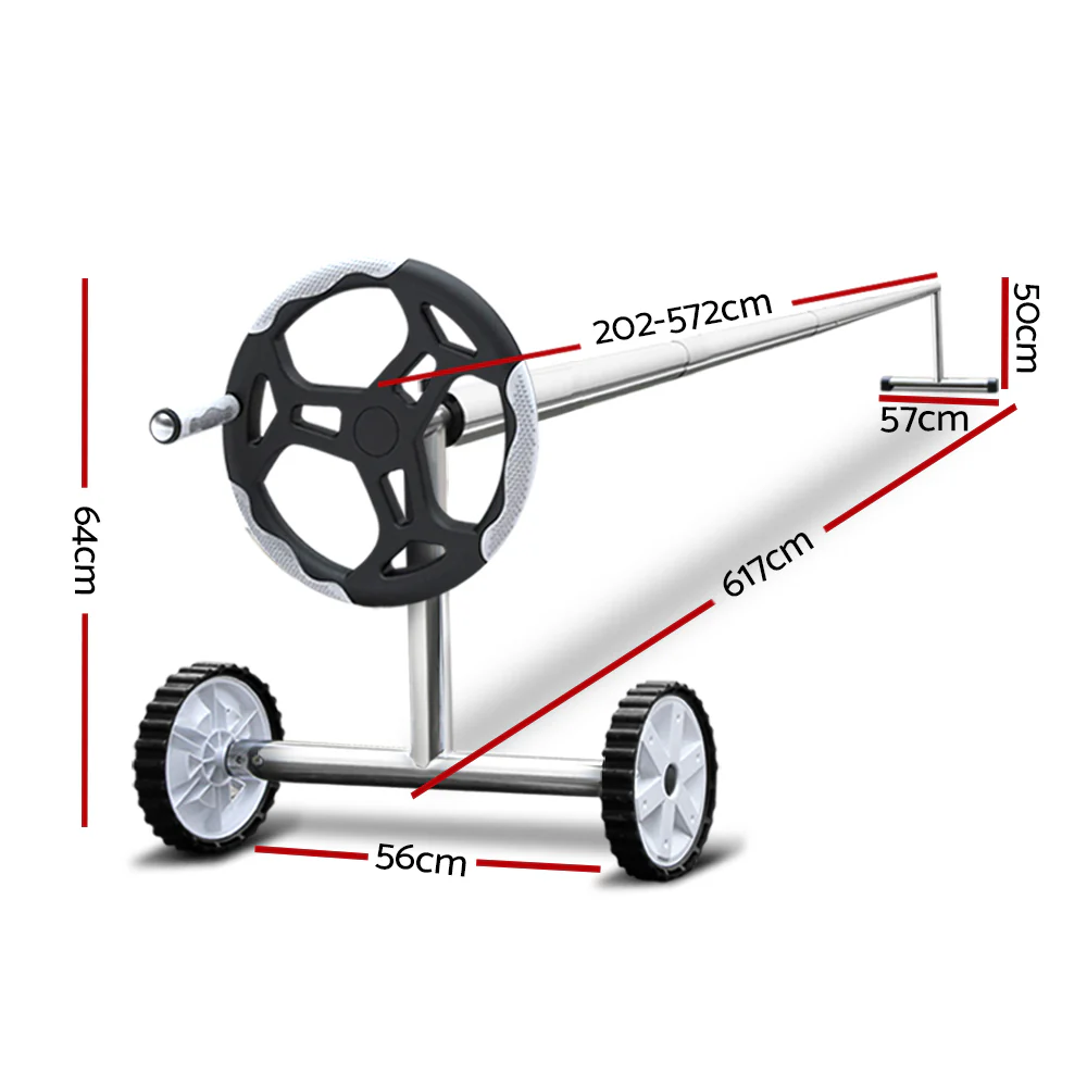 Solar Swimming Pool Cover Roller 400 Micron Blanket Adjustable 6.5x3M - Nurns