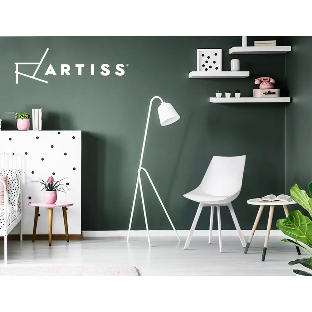 Kaylee Set of 2 Dining Chairs PU Leather Plastic Metal- White - Nurns