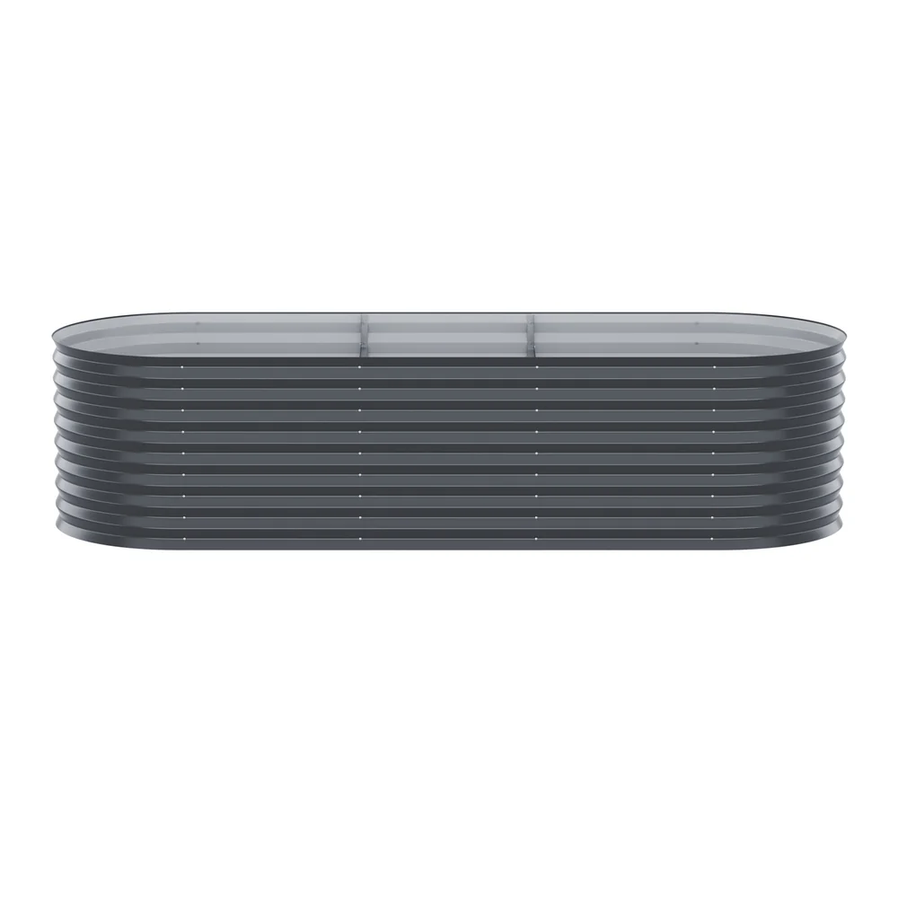 Garden Bed 240X80X56cm Oval Planter Box - Nurns