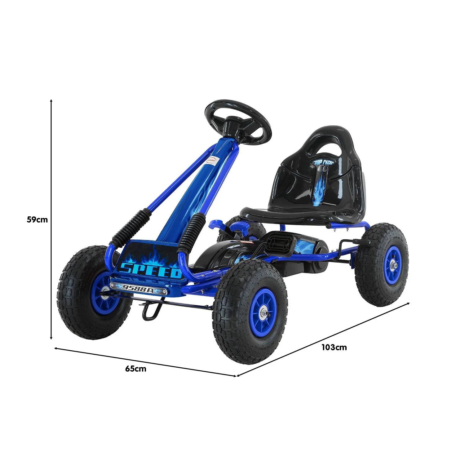 G95 Kids Ride On Pedal Go Kart - Blue - Nurns