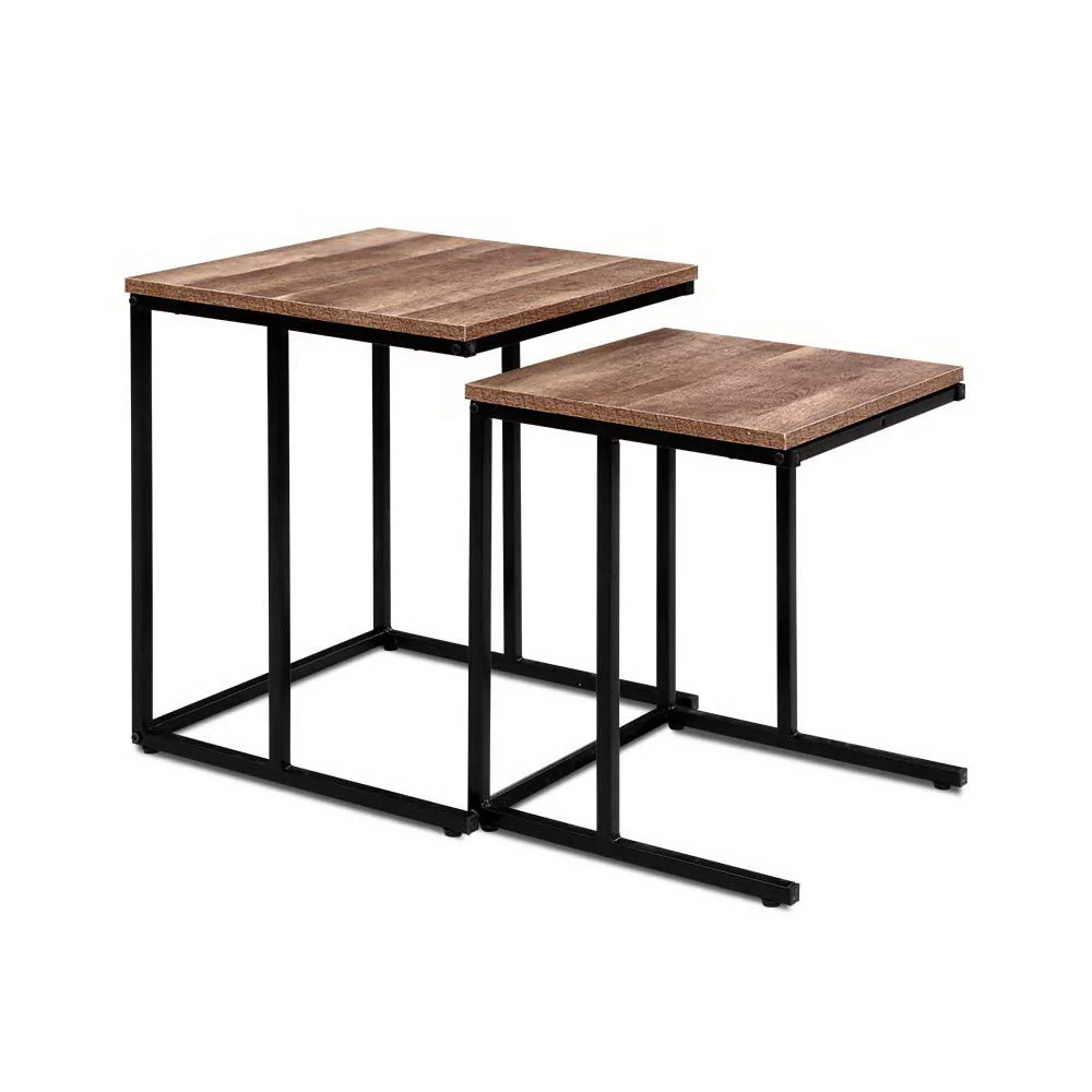 Ieris Set of 2 Coffee Table Nesting Walnut - Wood - Nurns