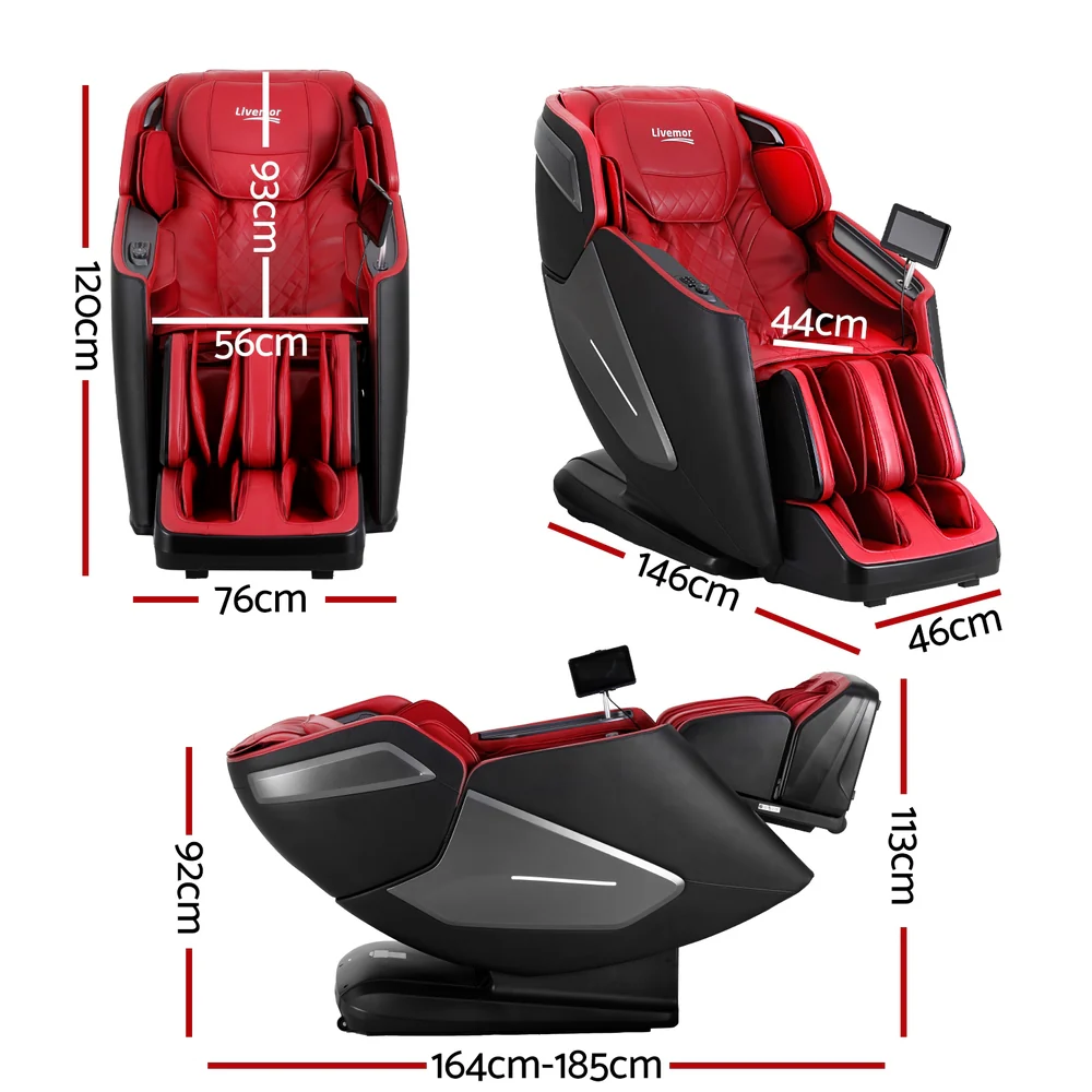Baldur 4D Massage Chair Electric Recliner Home Massager - Red - Nurns