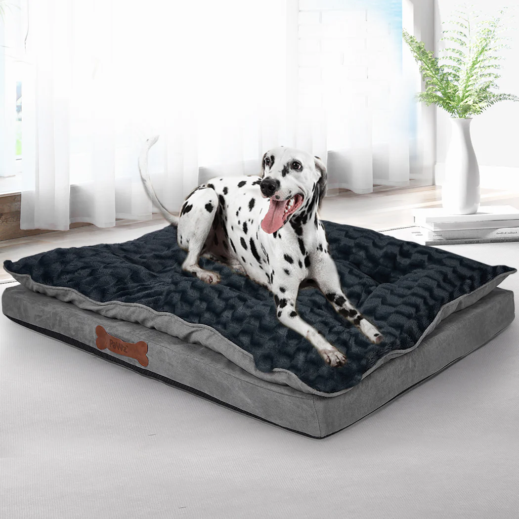 LARGE Dog Beds Calming Pet Removable - Grey - Nurns
