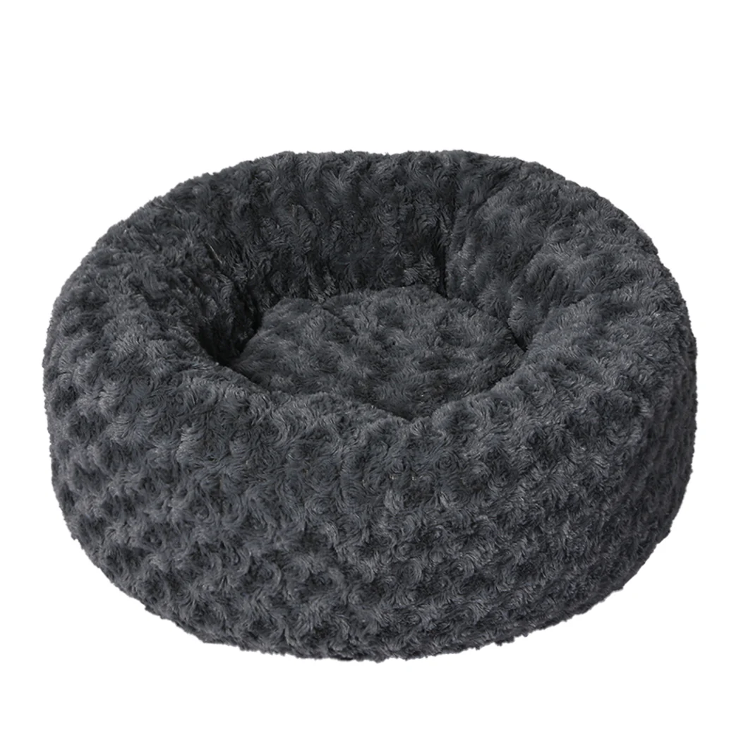 SMALL Cat Beds Calming Warm Soft Plush - Dark Grey - Nurns