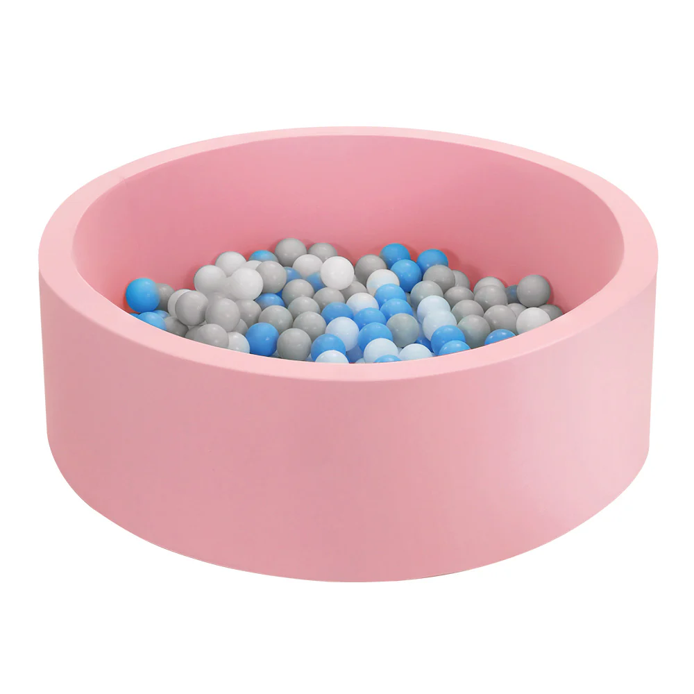 Ocean Foam Ball Pit with Balls Kids Play Pool Barrier Toys 90x30cm Pink - Nurns