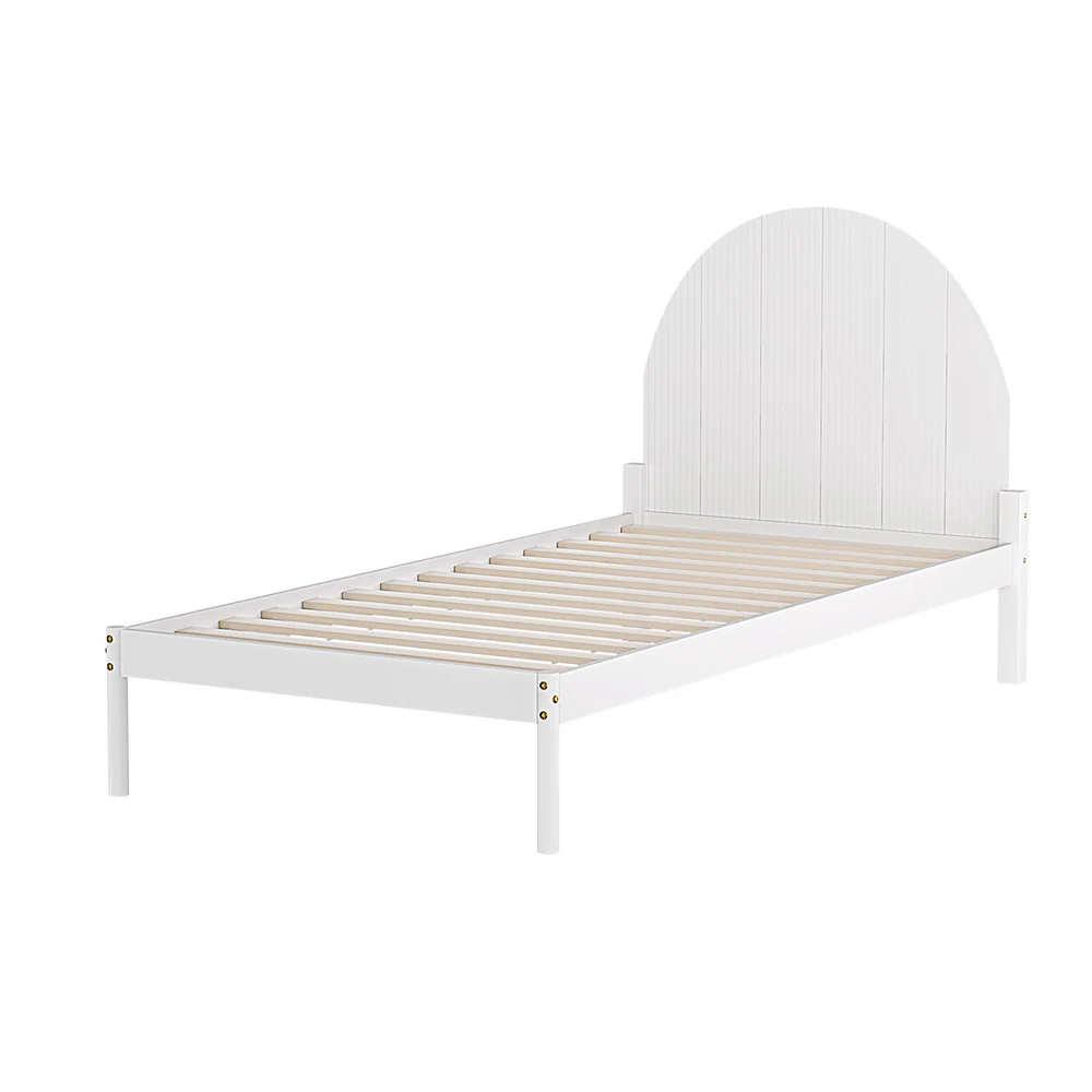 Danice Bed Frame Wooden - White Single - Nurns